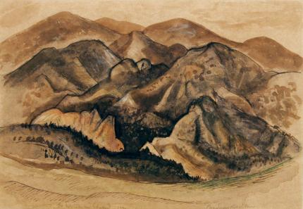Boardman Robinson, "Untitled (Colorado Mountains)", watercolor on paper, 1931