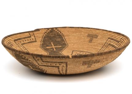 Antique Native American Basketry Bowl, Apache, 19th Century For Sale, Apache Woven Bowl, Woven Native American Tray Bowl, 19th century native american basket