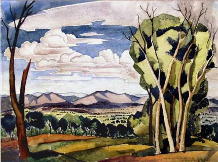 Vance Hall Kirkland, "Untitled (Colorado Landscape)", watercolor on paper, d. 1932
