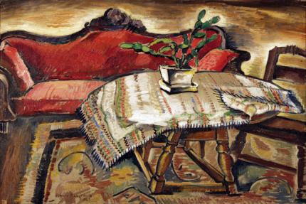 Peppino Gino Mangravite, "Still Life with Cactus on Table", oil on canvas, 1928