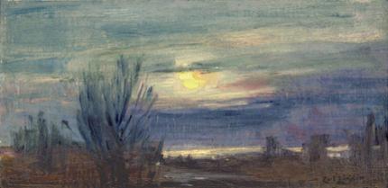 Carl Eric Olaf Lindin, "Sunset, Sweden", oil, 1901
