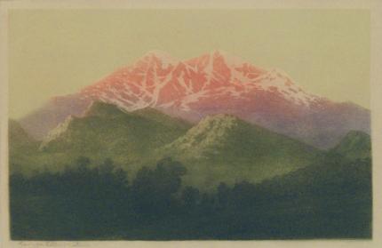 George Elbert Burr, "Longs Peak at Sunrise", etching, c. 1920 painting for sale