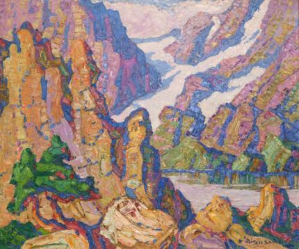 Sven Birger Sandzen, "Lake Haiyaha, Rocky Mountain National Park, Colorado", oil on canvas, 1927
