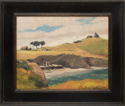 Jon Blanchette, "Untitled (Southern California Coast)", oil, c. 1955, painting, for sale purchase consign auction denver Colorado art gallery museum 