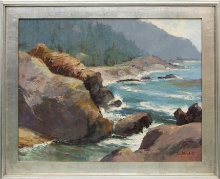 Jon Blanchette, "Point Lobos (Carmel, California)", oil, circa  1955, painting, for sale purchase consign auction denver Colorado art gallery museum