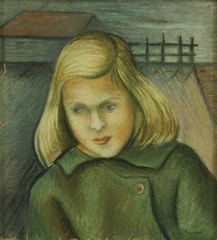 Jenne Magafan, "The Farmers Child", pastel on paper, c. 1940