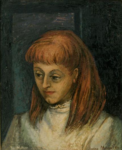 Jenne Magafan, "Self Portrait (To Mother)", oil, c. 1945