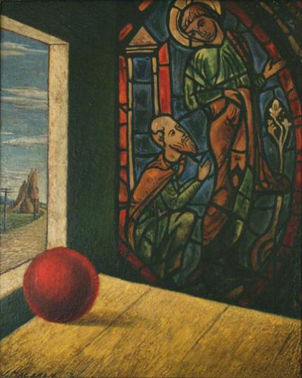 Jenne Magafan, "Stained Glass Window", oil, 1933