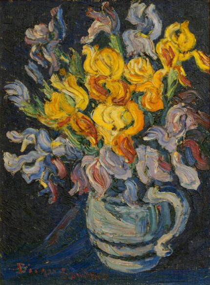sandzén, Sven Birger Sandzen, "Untitled (Irises)", oil on canvas, c. 1920