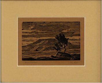 Sven Birger Sandzen, "The Hill, one edition printed", woodcut, 1916