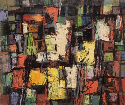 Paul Kauvar Smith, "Untitled (Abstract)", oil, c. 1955