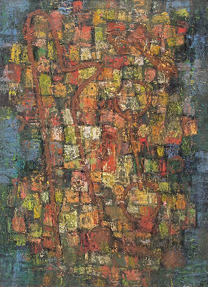 Paul Kauvar Smith, "Untitled (Abstract)", oil on canvas, c. 1955
