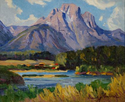 Frank Joseph Vavra, "Mount Moran, Teton Ranges, Wyoming", oil, c. 1935