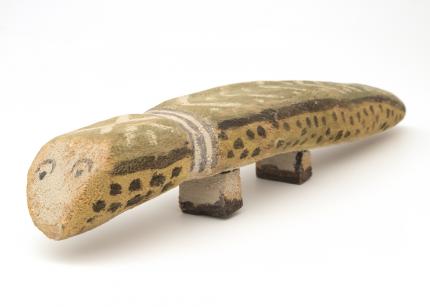Charlie Willeto, "Lizard", wood with pigments, c. 1961-64 folk art carving navajo