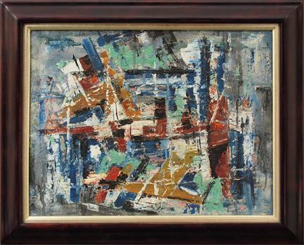 Charles Ragland Bunnell, "New York Harbor", oil, 1955 painting for sale purchase consign auction denver Colorado art gallery museum