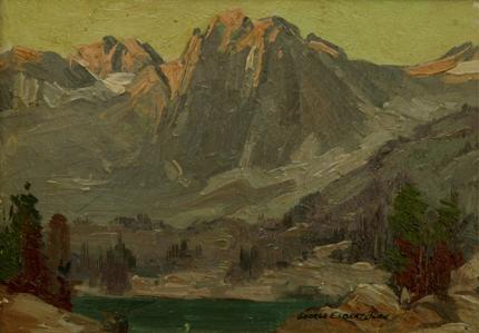 George Elbert Burr, "Untitled (Lake in the Rockies)", oil, c. 1915