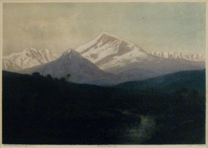 George Elbert Burr, "Mt. Byers, Colorado, No. 10", etching, c. 1915 painting for sale