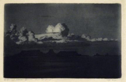 George Elbert Burr, "Twilight Laguna, New Mexico; 9/40", etching, c. 1921 painting for sale
