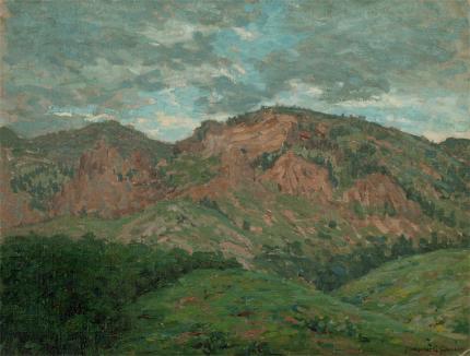 Margaret Carlson, "Untitled (Storm Clouds, Colorado)", oil, c. 1920
