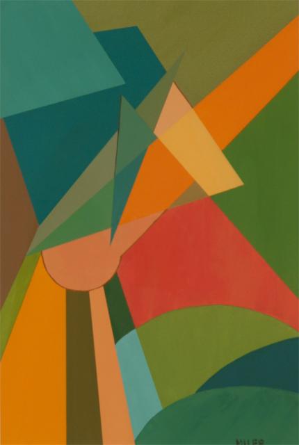 Hilaire Hiler, "Abstract", gouache on paper