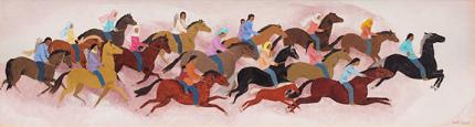 Barbara Latham, "Starting on a Rabbit Hunt", oil, c. 1955