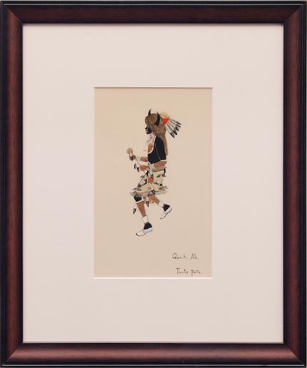 Tonita Vigil (Quah Ah) Pena, "Untitled (Buffalo Dancer)", casein, c. 1920 for sale purchase consign auction denver Colorado art gallery museum