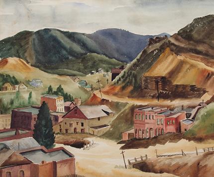 Vance Hall Kirkland, "Central City, Colorado", watercolor on paper, c. 1934