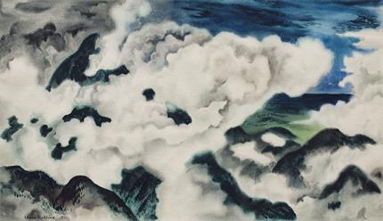 Vance Hall Kirkland, "Colorado Clouds", watercolor on paper, 1941