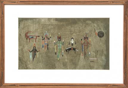 David Chethlahe Paladin, "Shadow Of Life", mixed media, 20th century for sale purchase consign auction denver Colorado art gallery museum