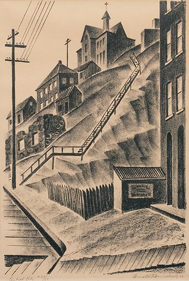 Arnold H. Ronnebeck, "Central City; 20/25", lithograph, 1933