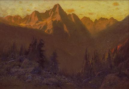 Charles Partridge Adams, "Sunset San Juan Range, Colorado", oil, c. 1915