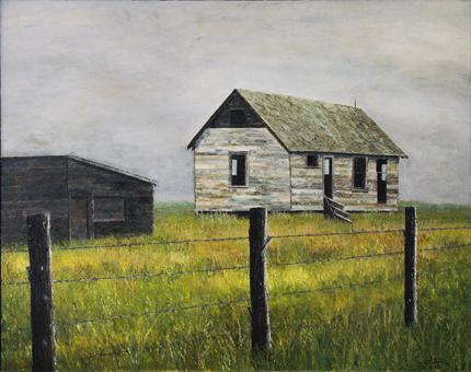 Edward Goldman, "Deserted Farm", acrylic, August 1969
