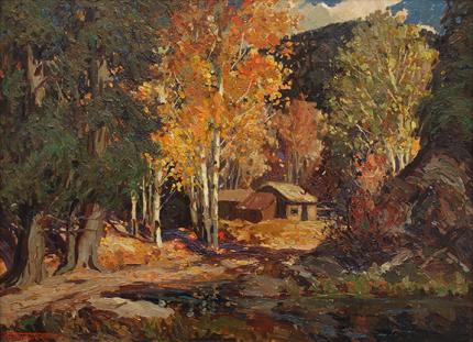 Fremont Ellis, "Autumn in Taos Canyon", oil, c. 1930