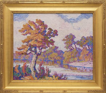 Sven Birger Sandzen, "Smoky River (Kansas)", oil painting, 1926 - Sandzén framed