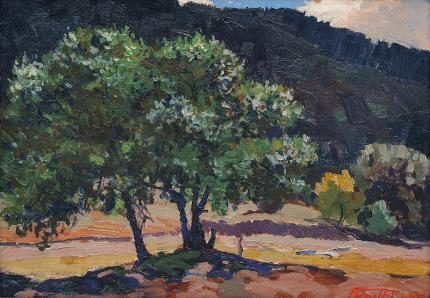 Fremont Ellis, "Untitled (Mountain Landscape, New Mexico)", oil painting for sale purchase consign sell auction art gallery museum denver colorado