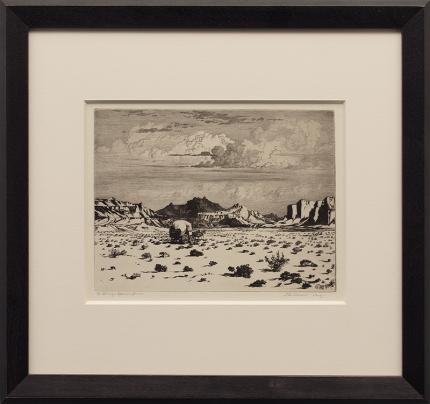 George Elbert Burr, "The Desert: Arizona", etching painting fine art for sale purchase buy sell auction consign denver colorado art gallery museum