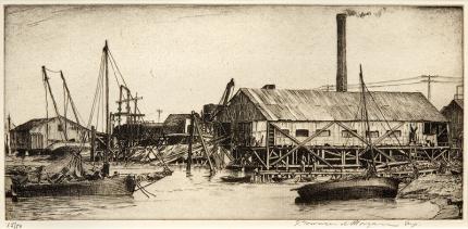 Franklin Townsend Morgan, "Cedar Box Mill, Key West; Number 15 in an edition of 50", etching, circa 1935 painting for purchase sale consignment auction denver colorado art gallery museum