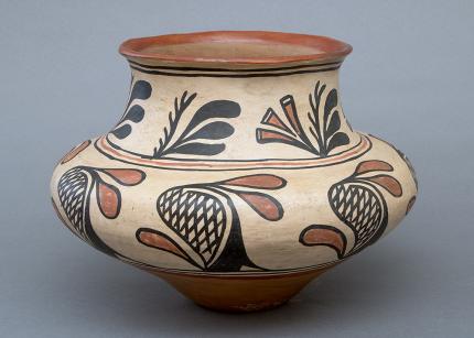 olla storage jar polychrome san ildefonso pueblo southwestern pottery  Native American Indian antique vintage art for sale purchase   auction consign denver colorado art gallery museum