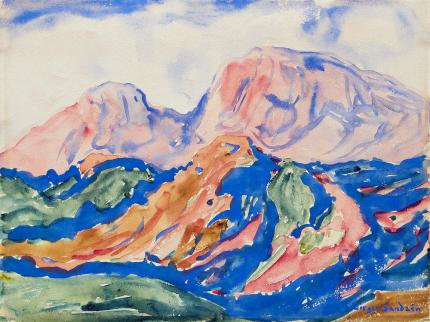 Birger Sandzen, "Untitled", watercolor, circa 1925 painting for sale purchase auction consign denver colorado art   gallery museum