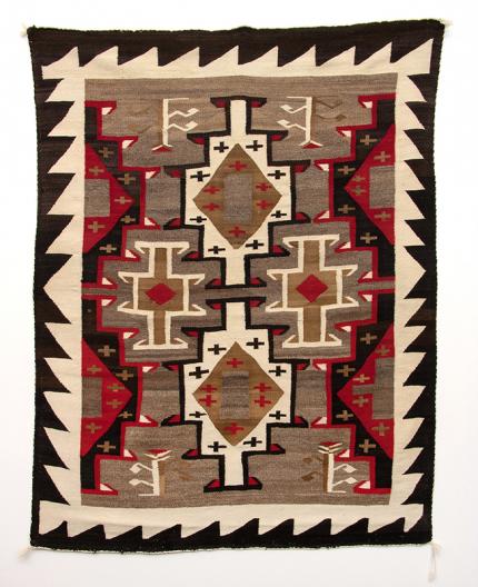 Trading Post Rug, Navajo, circa 1940, 19th century Native American Indian antique vintage art for sale purchase auction consign denver colorado art gallery museum