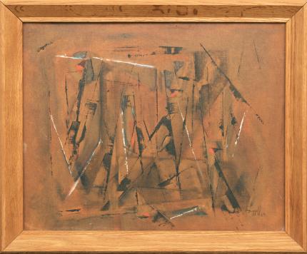 Charles Ragland Bunnell, "Untitled (Abstract Expressionist Composition)", oil, 1954, for sale purchase consign auction denver Colorado art gallery museum