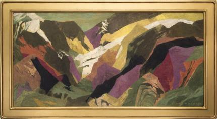 Ethel Magafan, "Last of the Snows (Colorado)", tempera painting for sale purchase auction consign denver colorado art gallery museum