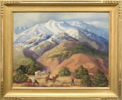 Anna Elizabeth Keener, "The Prospectors", oil, circa  1930 painting for sale purchase consign auction art gallery denver colorado historical sandzen student