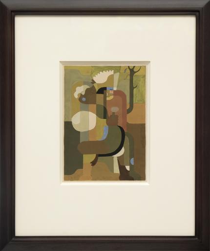 Hilaire Hiler, "Untitled", gouache, circa 1935 painting for sale purchase consign sell buy Denver Colorado art gallery museum auction historic