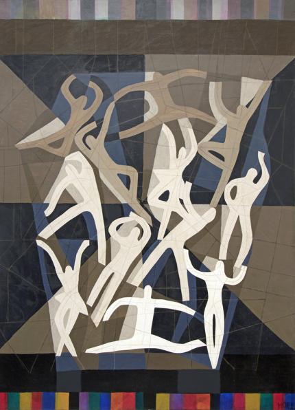 Margo Hoff, "Action Series - Dance", mixed media, 1981for sale purchase consign auction denver Colorado art gallery museum 