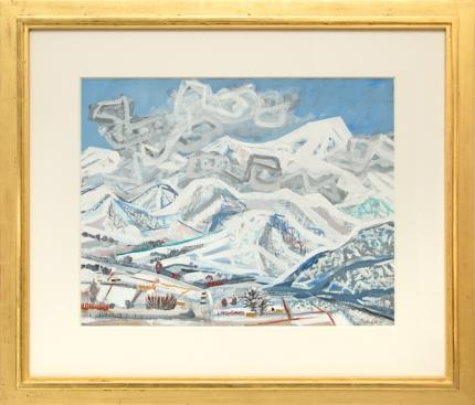 Leo Garel, "Rocky Mt. Winter", gouache, 1953 fine art for sale purchase buy sell auction consign denver colorado art gallery museum