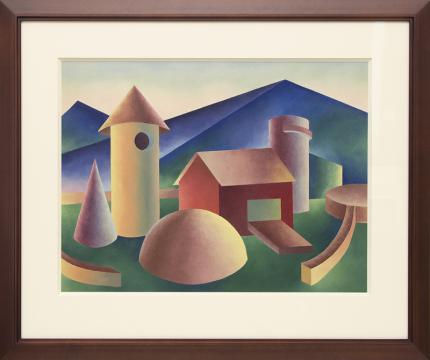 Ralph Anderson, "Untitled (Farm)", oil, circa 1940