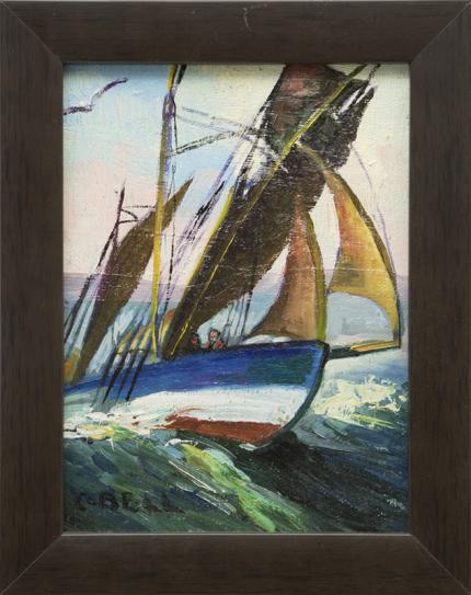 Caroline Bell, "Untitled (Sailing)", oil painting fine art for sale purchase buy sell auction consign denver colorado art gallery museum