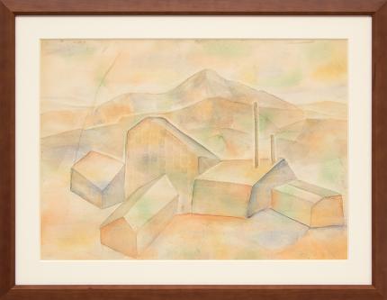 Frank "Pancho" Gates, "Untitled (Mine and Mountains, Colorado)", watercolor painting fine art for sale purchase buy sell auction consign denver colorado art gallery museum