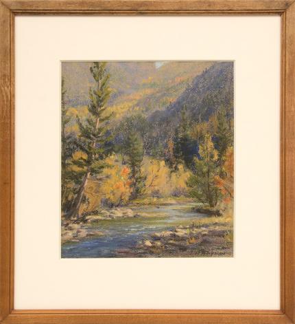 Elsie Haddon Haynes, "Untitled (Colorado Lake)", pastel painting fine art for sale purchase buy sell auction consign denver colorado art gallery museum